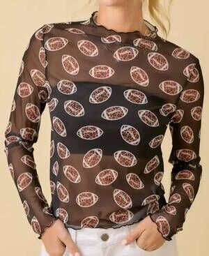 NEW MAINSTRIP leopard football mesh top in multi